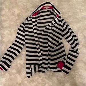 Black and White Striped Button Down Blouse